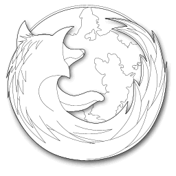 drawn firefox recreated Firefox logo, modified showing only the outlines