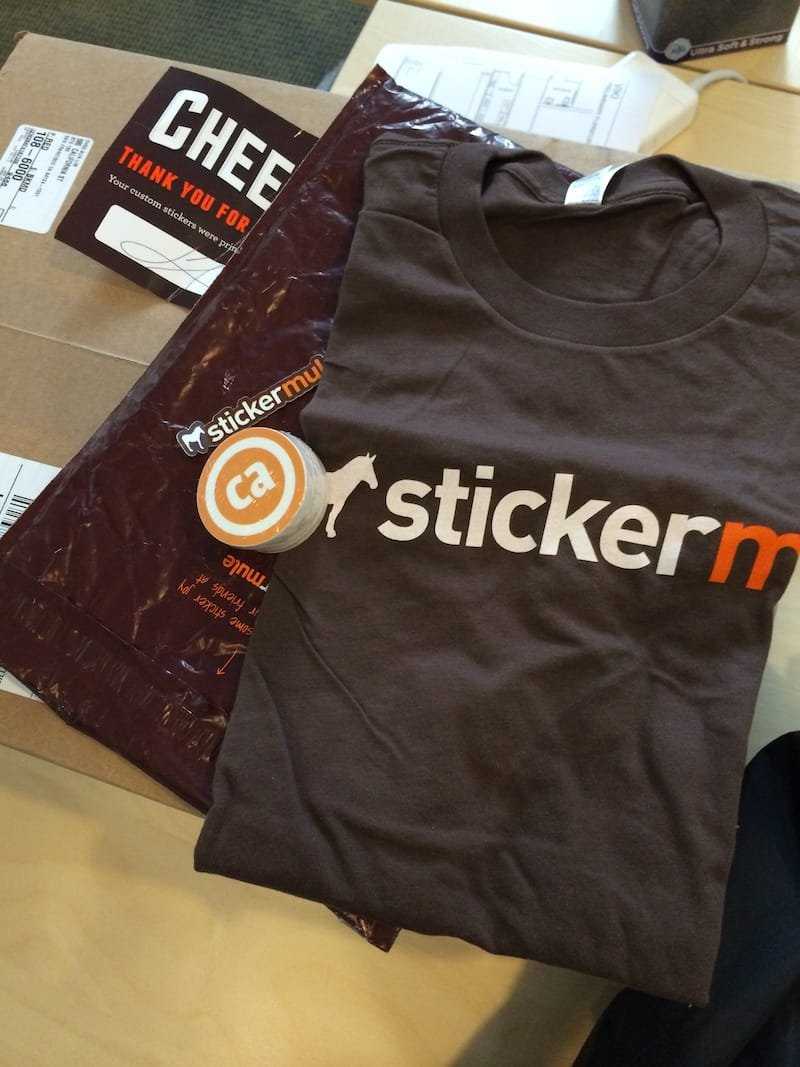 My ‘CA’ logo stickers, with a free Sticker Mule t-shirt