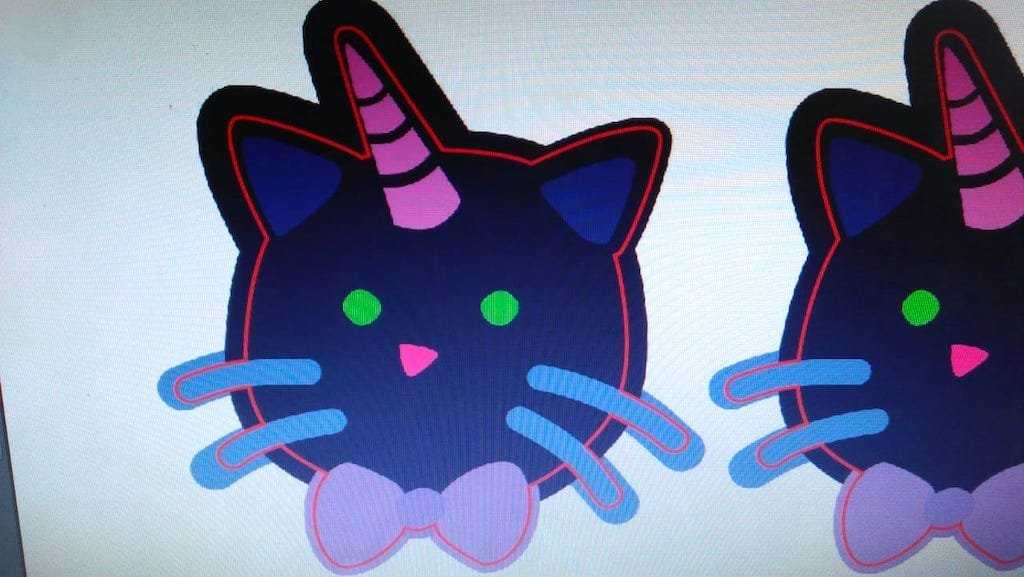 Unicat sticker full-bleed design preview