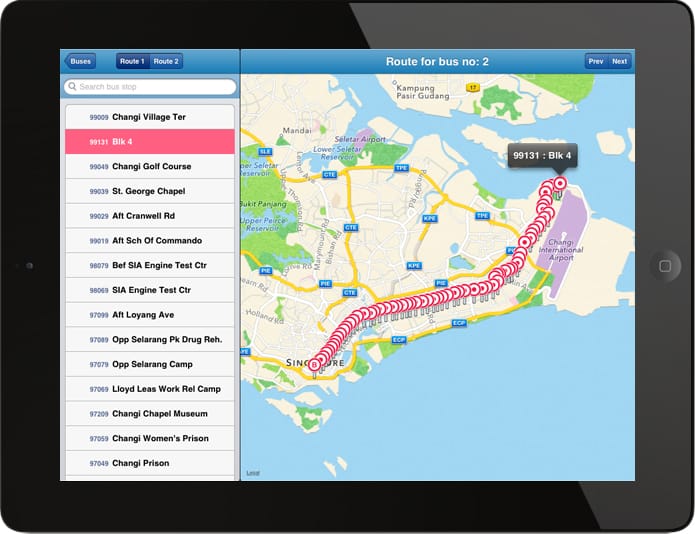 SGBusRouter iPad app