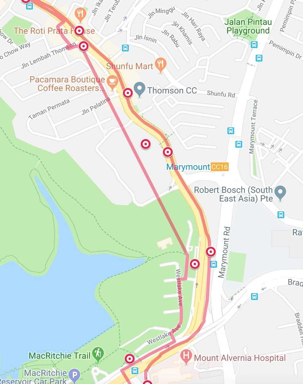 Bus route that is inaccurate, first example