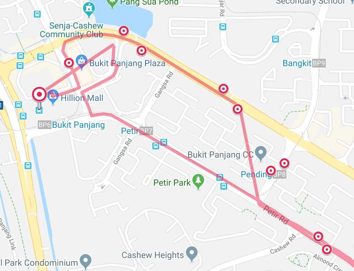 Bus route that is inaccurate, 2nd example