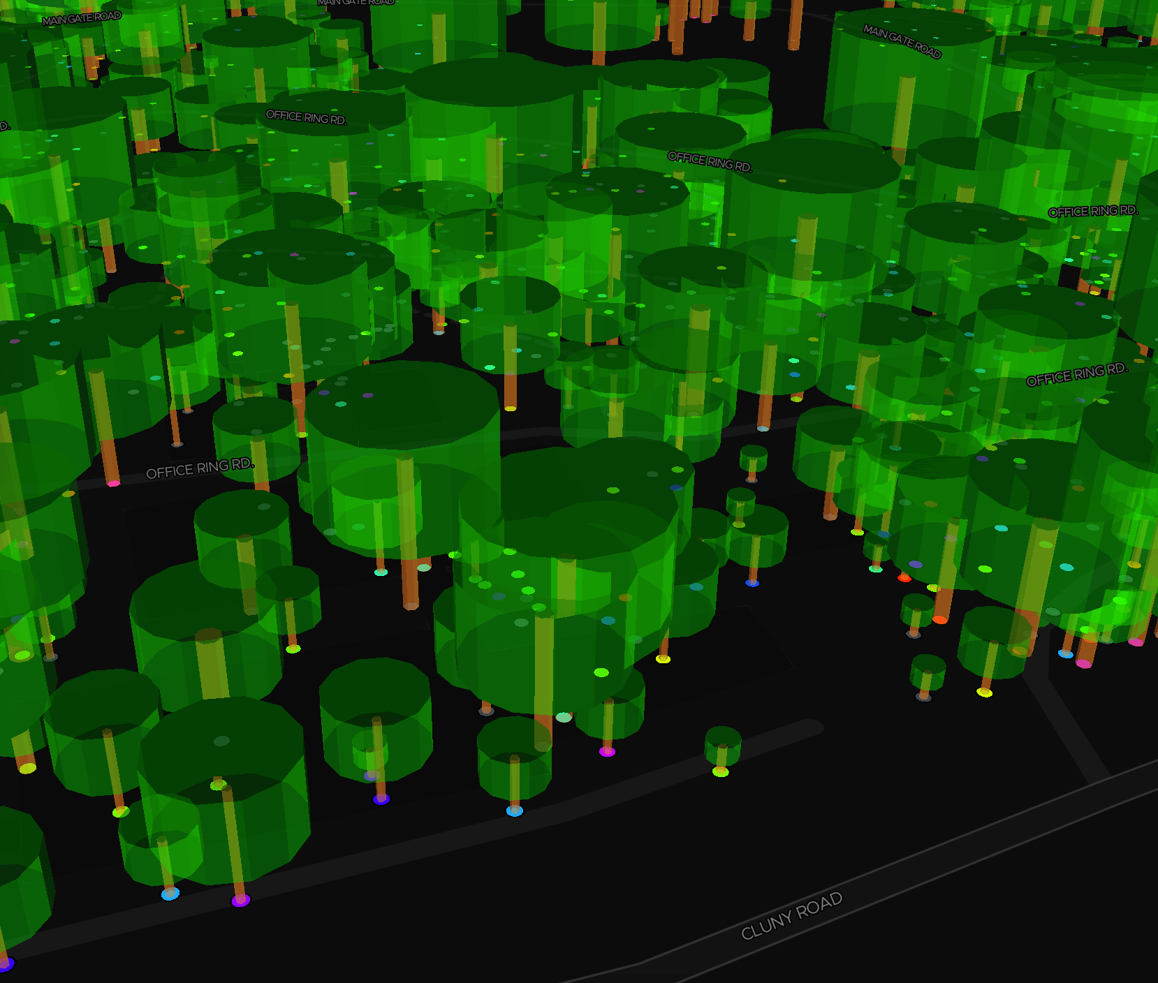 ExploreTrees.SG faux 3D trees, zoomed-in