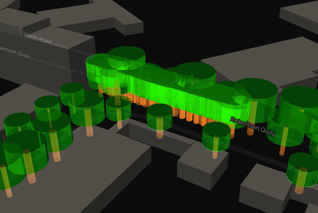 ExploreTrees.SG faux 3D trees — overlapping tree crowns
