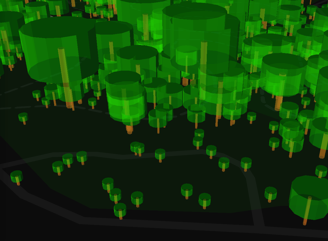 ExploreTrees.SG faux 3D trees — huge trees and tiny trees together