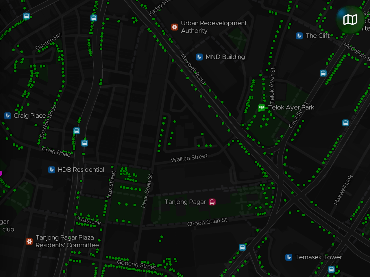 ExploreTrees.SG showing parks, community gardens and skyrise greenery