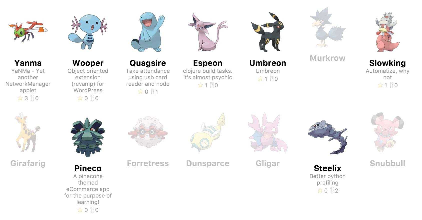 Second sneak peek of Repokémon; Yanma, Wooper, Quagsire, Espeon, Umbreon, Slowking, Pineco, Steelix